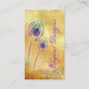 Tarjeta De Visita Peacock Business Purple Cream Vintask Damask