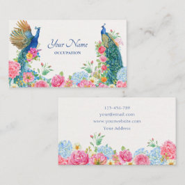 Tarjeta De Visita Peacock floral