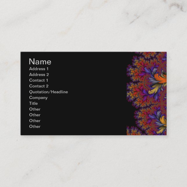 Tarjeta De Visita Peacock Ore LG (Anverso)