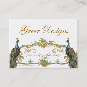 Tarjeta De Visita Peacock y Gold Business/Profile/Save the Date