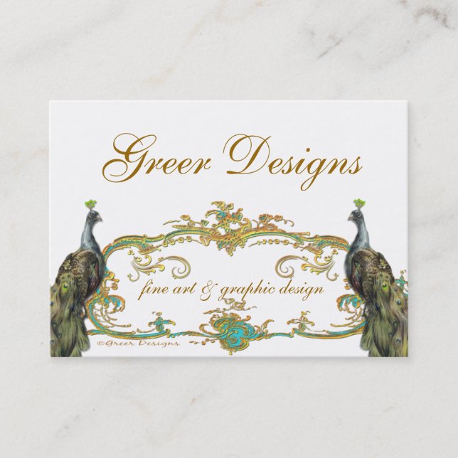 Tarjeta De Visita Peacock y Gold Business/Profile/Save the Date (Anverso)