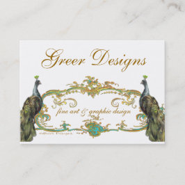 Tarjeta De Visita Peacock y Gold Business/Profile/Save the Date