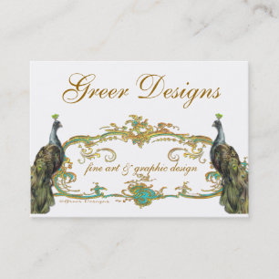 Tarjeta De Visita Peacock y Gold Business/Profile/Save the Date