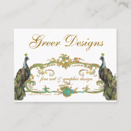 Tarjeta De Visita Peacock y Gold Business/Profile/Save the Date