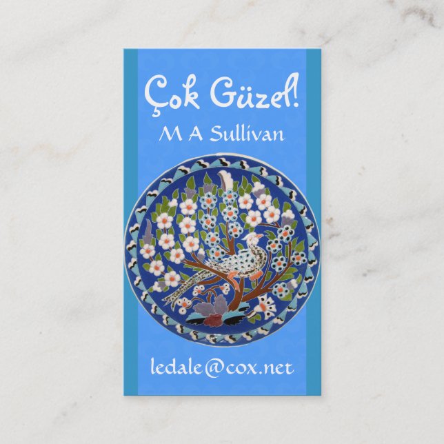 Tarjeta De Visita Peafowl floral (Anverso)