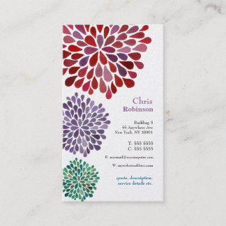Tarjeta De Visita Pearl Dahlia Blossom Burst Floral Business Card