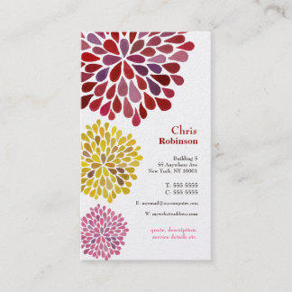 Tarjeta De Visita Pearl Dahlia Blossom Burst Floral Business Card