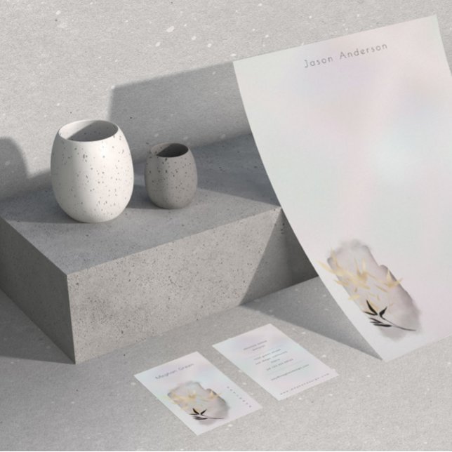 Tarjeta de visita Pearl Golden Bamboo de lujo (Subido por el creador)