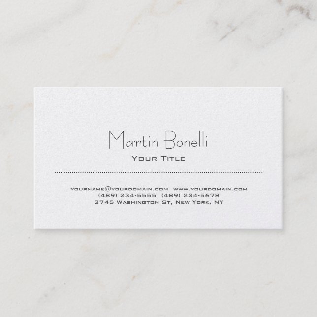Tarjeta De Visita Pearl Stylish Moderne Trendy Business Card (Anverso)