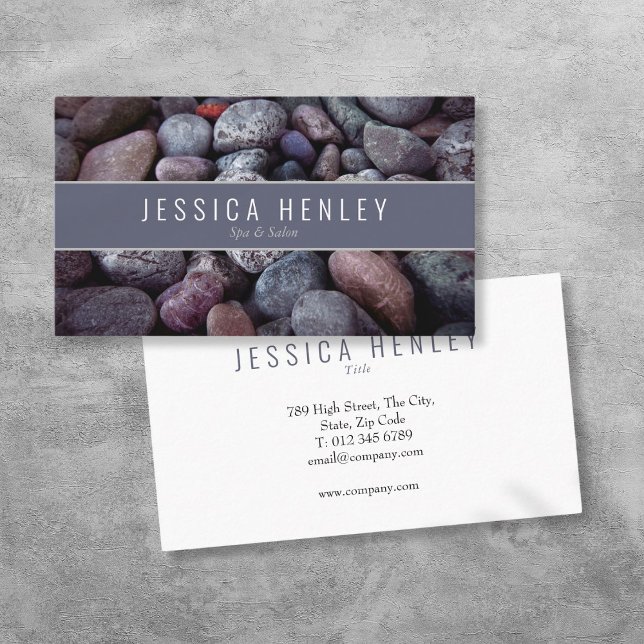 Tarjeta De Visita Pebble de playa simple y moderna (Simple Modern Beach Pebble Business Card)