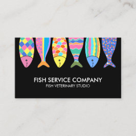 Tarjeta De Visita Peces Negros Patrón Lindo Ondas