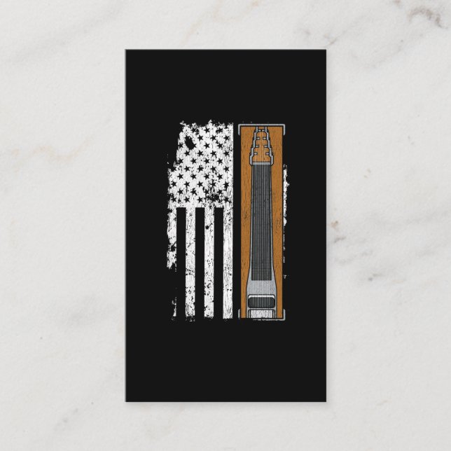 Tarjeta De Visita Pedal Steel American Flag Músico de Estados Unidos (Anverso)