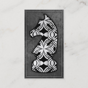 Tarjeta De Visita Pedazo de ajedrez - caballero oscuro 02