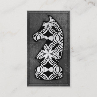 Tarjeta De Visita Pedazo de ajedrez - caballero oscuro 02