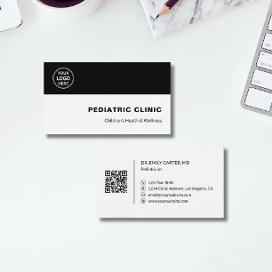 Tarjeta De Visita Pediatra Clínica Pediátrica Logotipo Personalizado