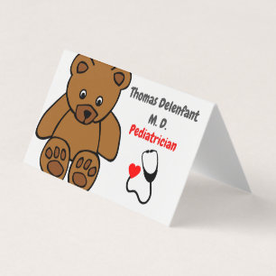 Tarjeta De Visita Pediatra - estudio y estetoscopio
