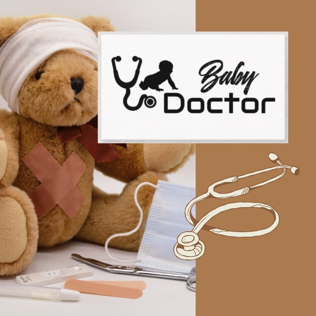 Tarjeta De Visita Pediatra pediatra para bebés MD Stethoscope (Subido por el creador)