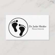 Tarjeta de visita pediátrica de los pies simples