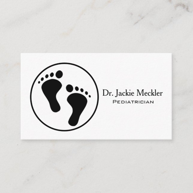 Tarjeta de visita pediátrica de los pies simples (Anverso)