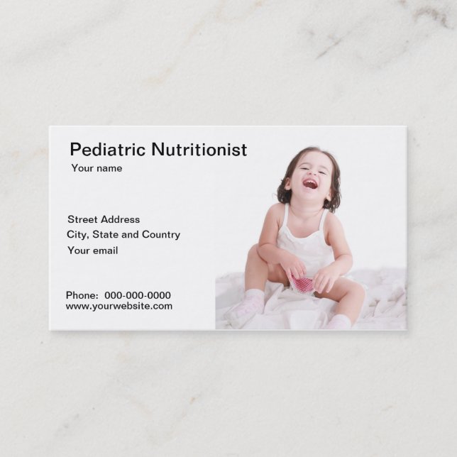 Tarjeta de visita pediátrica de Nutricionist (Anverso)