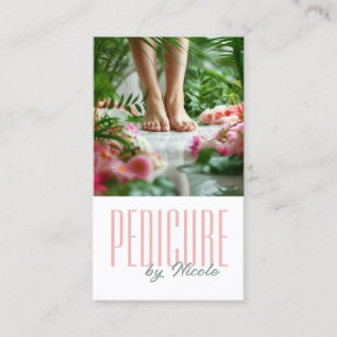 Tarjeta De Visita Pedicure Nail Peducurist Feet Spa Rosa Blossom