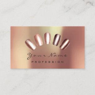 Tarjeta De Visita Pedicure subió cobre de la manicura del artista d