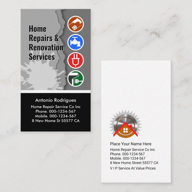 Tarjeta De Visita Peeling Wall Paint Handyman (Anverso / Reverso)