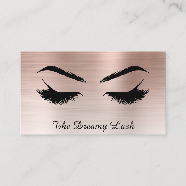 Tarjeta De Visita *~* Pega Extensiones de Brows QR PEACH BRONZE Meta (Anverso)