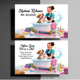 Tarjeta De Visita Pelambrador de Mascotas Perros y Gatos