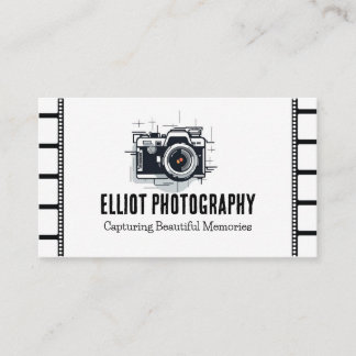 Tarjeta De Visita Película de cámara fotográfica de negocios en blan
