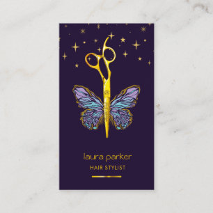 Tarjeta De Visita Película de mariposa de oro morado Sensador Hair S