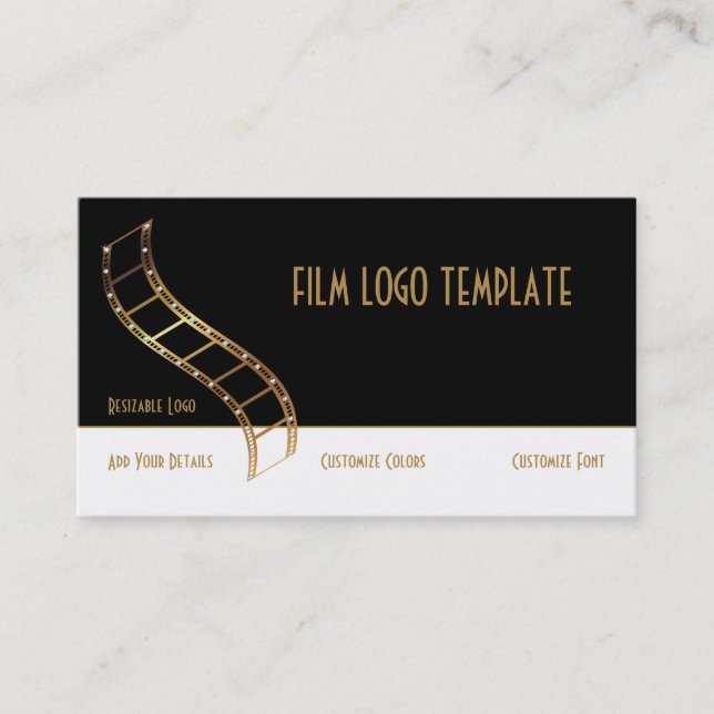 Tarjeta De Visita Película de oro metálico de la Franja de cine (Anverso)