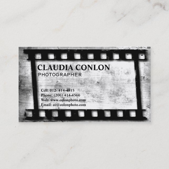 Tarjeta De Visita Película fresca retra del director de cine del (Anverso)