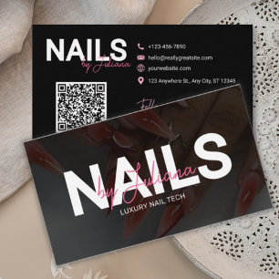 Tarjeta De Visita Pelo de moda, Lash, código QR de Nail Tech