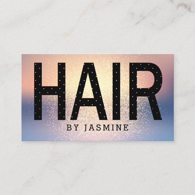 Tarjeta De Visita Pelo elegante del purpurina del oro (Anverso)