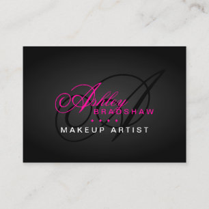 Tarjeta De Visita Pelo y monograma del artista de maquillaje