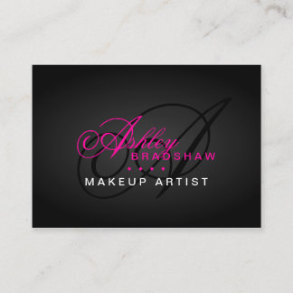 Tarjeta De Visita Pelo y monograma del artista de maquillaje