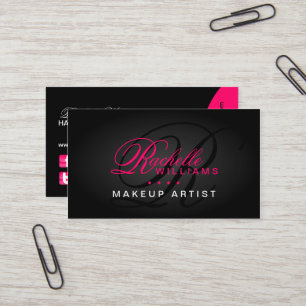 Tarjeta De Visita Pelo y monograma del artista de maquillaje