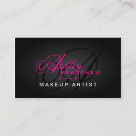 Tarjeta De Visita Pelo y monograma del artista de maquillaje