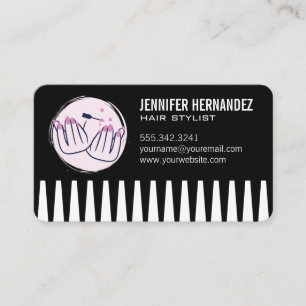 Tarjeta De Visita Pelo y Uñas   Belleza