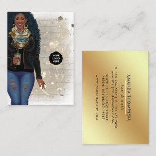 Tarjeta De Visita Pelo y uñas de moda afroamericano
