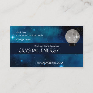 Tarjeta De Visita Pelota de cristal de la galaxia azul para curació