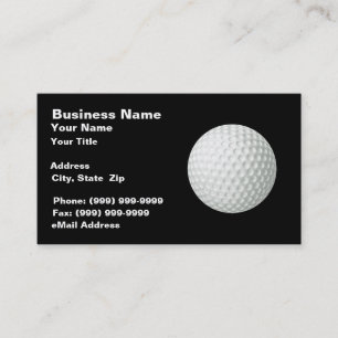 Tarjeta De Visita pelota de golf 3D (en BG negra)