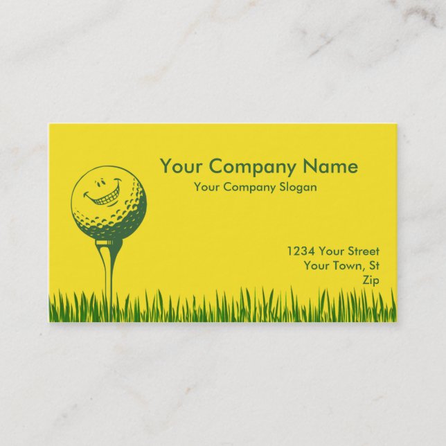 Tarjeta De Visita Pelota de golf y tee de golf (Anverso)