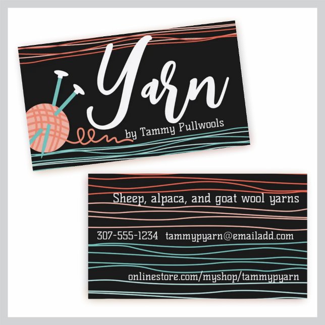 Tarjeta De Visita pelota de hilados tejedores de agujas de punto (Subido por el creador)