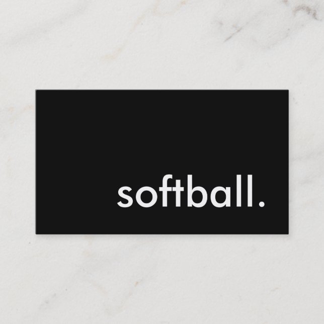 Tarjeta De Visita pelota de softball. (Anverso)