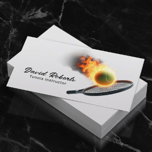 Tarjeta De Visita Pelota de tenis en instructor de tenis profesional