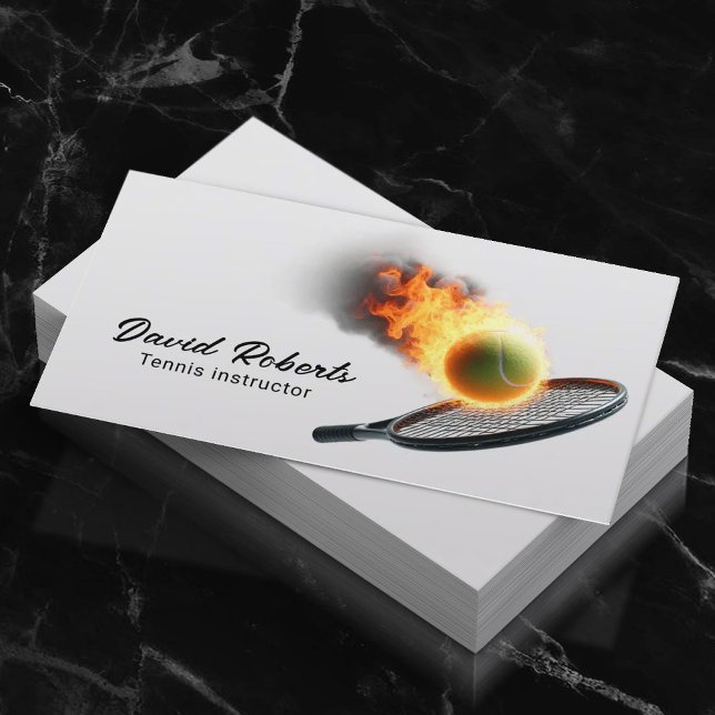 Tarjeta De Visita Pelota de tenis en instructor de tenis profesional (Subido por el creador)