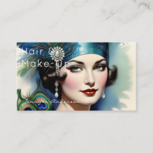 Tarjeta De Visita Peluquera Cosmetóloga Maquillaje Mujer Vintage