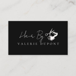 Tarjeta De Visita Peluquera Rosa Dorado Brillante Negro Salón de Bel